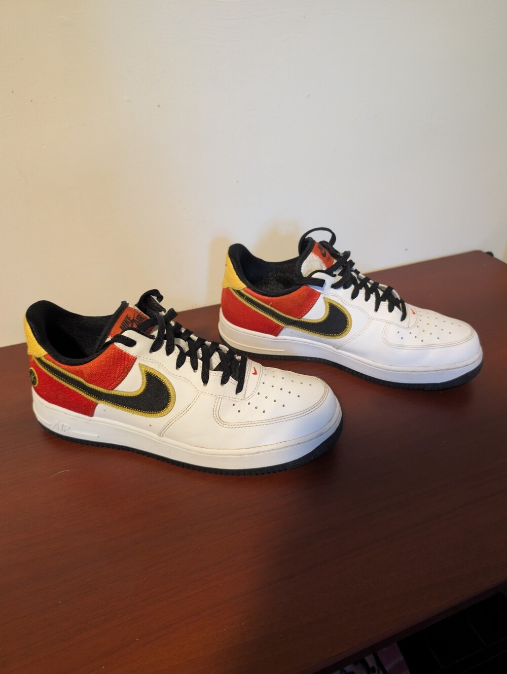 Nike Low-Top Sneakers in White, Black, Red & Yellow